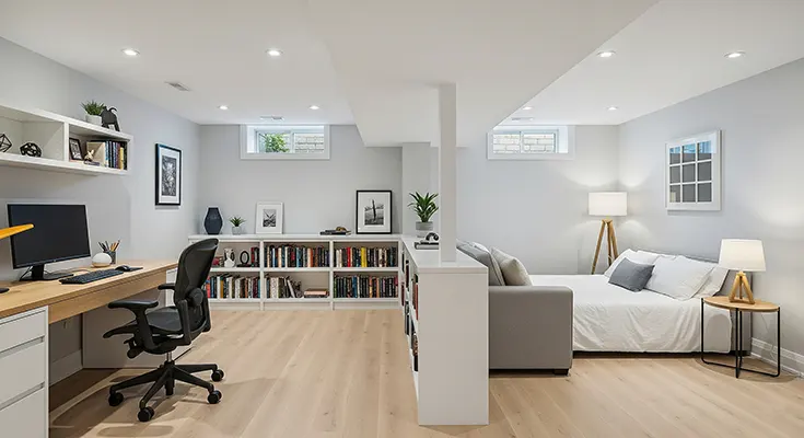 Transform Your Lower Level: A DIY Guide to Converting Your Basement into a Home Office and Guest Suite